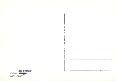 Zamek w Brouge — widok z lotu ptaka — fot. H. Isselée — n° 6801 ORGEO — Rewers