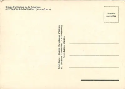 Koło folklorowe z Robertsau — Strasbourg — wydawca Publi-Sprint — Rewers