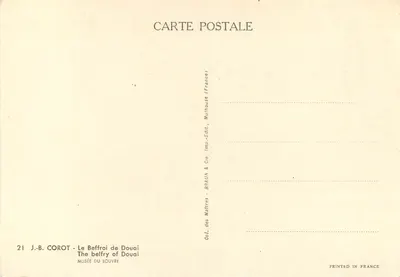 El Campanario de Douai — pintura de J.-B. Corot — edición Braun & Cie, Mulhouse — Reverso