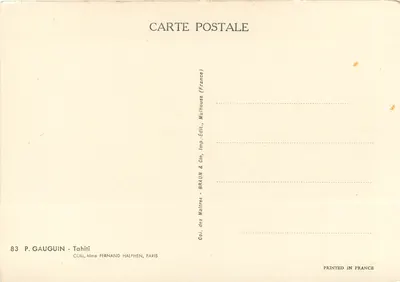P. Gauguin - Tahiti — Coleção dos Mestres — n°83 — Verso