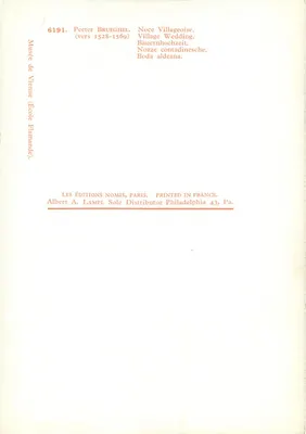 गांव की शादी — पीटर ब्रेघेल (लगभग 1528-1569) — लेस एडिशन्स नोमिस, पेरिस — पीछे