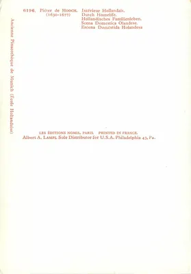 Interior Holandês — Piéter de Hooch (1630-1677) — Les Éditions Nomis, Paris — Verso