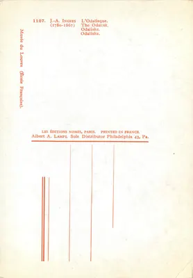 A Odalisca — J.-A. Ingres (1780-1867) — Les Éditions Nomis, Paris — Verso