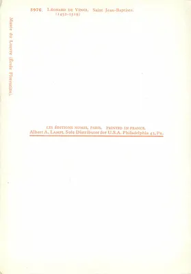 São João Batista — Leonardo da Vinci (1452-1519) — Les Éditions Nomis, Paris — Verso