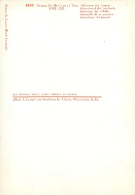 बर्गर्स की आदर्शन — जी डी ला टूर (1592-1652) — एडिशन्स नोमिस, पेरिस — पीछे