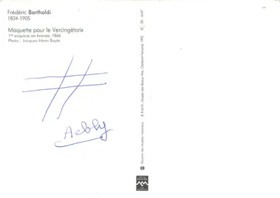 Vercingétorix — Maquete de madeira para o monumento em bronze — Frédéric Bartholdi, n° 6147 — Verso