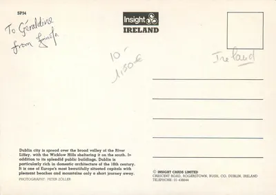Rzeka Liffey — Dublin — Insight Cards Limited SP34 — Rewers