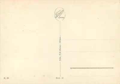 Milão - Panorama do Castelo — Editor F.lli Marco, Milão, n° 28 — Verso