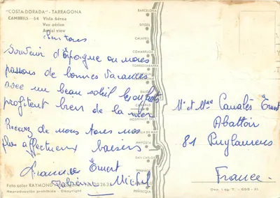 Cambrils — Costa Dorada — Widok z powietrza — Foto kolor Raymond — Rewers