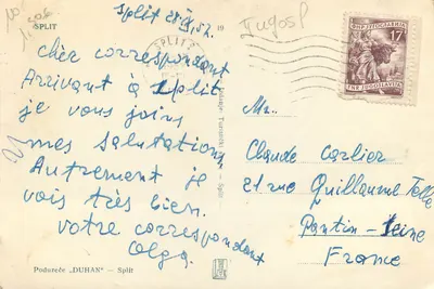 Widok miasta i portu w Split — wydawca Poduzeće 'DUHAN' — Split — Rewers