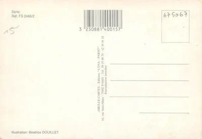 Chalet zasypany śniegiem — zima — Éditions LYNÁ - Paris, seria FS 2466/2 — Rewers