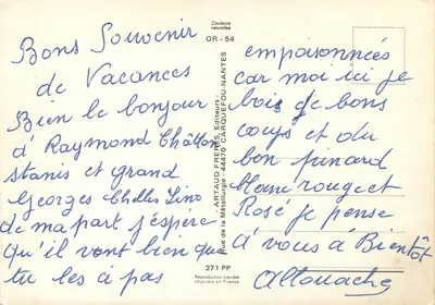 Mężczyzna w piwnicy winnej — tekst humorystyczny — Artaud Frères, OR-54 — Rewers