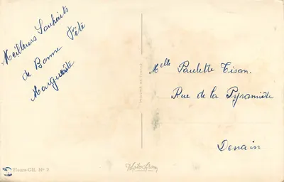 Bouquet de fleurs et épis de blé — Kwiatuszek GIL N° 2 — Wydane w Francji — Rewers