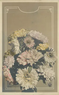 Arranjo de crisântemos — edição Crosset, Paris — n° 3079