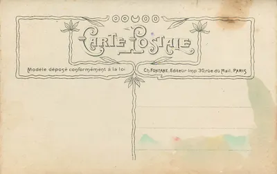 Arranjo de crisântemos — edição Crosset, Paris — n° 3079 — Verso
