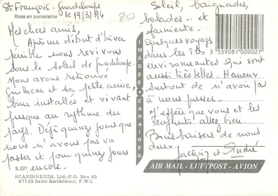 Róża porcelanowa — kwiat tropikalny — Obrazy Karaibów — Rewers