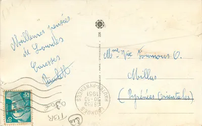 Lourdes — Lembrete de Lourdes — Editor: Arts Photographiques — Verso