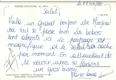 Morzine — Super le grand air — Éditions Revalp, Albertville — Verso