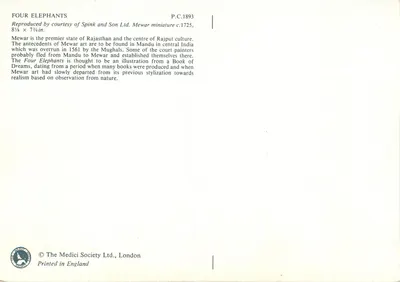 Cztery słonie — miniatura mehowar — Spink and Son Ltd. — Rewers