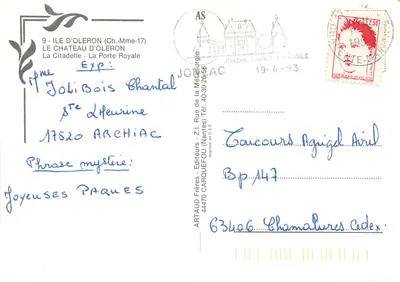 Porta Real do Castelo de Oléron — editor ARTAUD Frères, número de série não visível — Verso