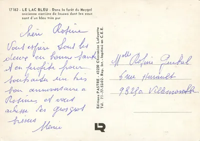 Jezioro Niebieskie — dawniej kopalnia lauz w lesie Meygal — Wydawnictwo PASTRE — Rewers