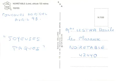 Noirétable — Plan d'eau — Wydawnictwo Cellard — Rewers