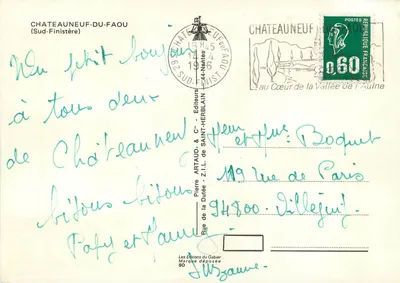 Châteauneuf-du-Faou — Widok panoramiczny — Wydawnictwo Artaud & Cie — Rewers