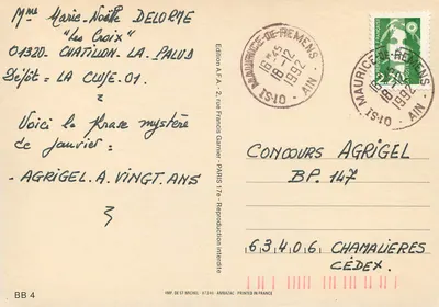 Kanal z łódką — widok jesienny — Édition A.F.A. - 2, rue Francis Garnier, Paris — Rewers