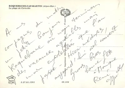 Roquebrune-Cap-Martin — Plaża Carnolès — Wydawca Mâcon — Rewers