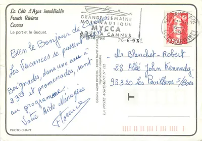 Cannes — Porto e o Suquet — Edições Poste-Ayguil — Verso