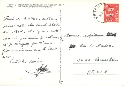 Midnattstemning, Nordkappprofilen — F-6043-3 — Editor: Enerett: Knut Kunstforlag AS — Verso