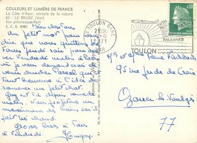 Le Brusc — Porto pitoresco — Edições Arcueil — Verso