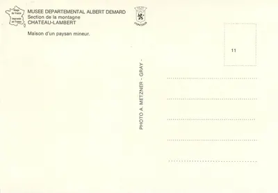 Nowoczesna pocztówka Muzeum Departamentale Albert Demard, Zamek Lambert — Rewers
