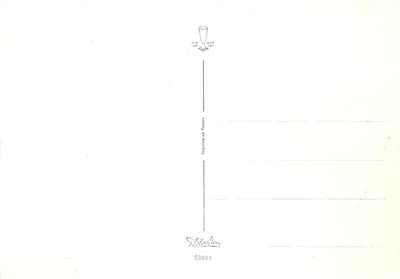 Zasnieżony wioska — dekor z hortensji — tekst 'Bonne et Heureuse Année' — wydawca Photocafon, n° 50854 — Rewers