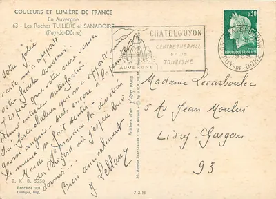 Les Roches Tuiilière et Sanadoire — Puy-de-Dôme — Art Editions Yvon — Rückseite
