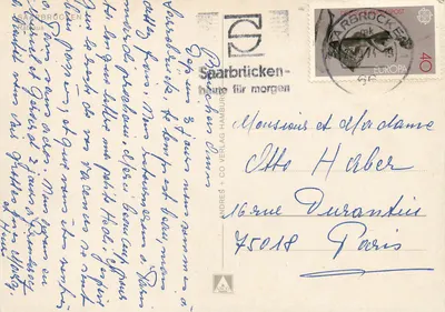 Saarbrücken - Ratusz — wydawca Andres & Co Verlag Hambourg — Rewers