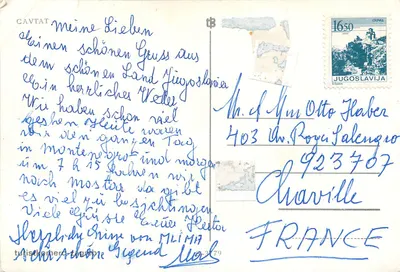 Bilhete postal moderno Cavtat hotel Marina lucica — Verso