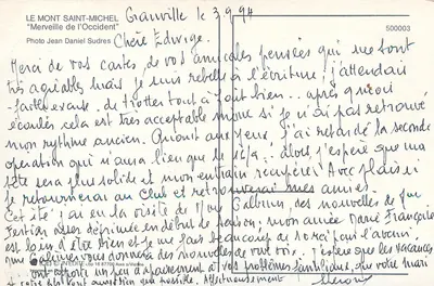 Monte Saint-Michel — Meraviglia dell'Occidente — Foto Jean Daniel Sudres, n° 500003 — Verso