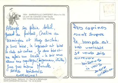 Carteret — vista aérea do porto e do vilarejo — ARTAUD Frères — Verso