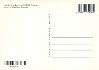 Abadia Notre-Dame de Hambye — Arcos ao redor do coro — Éditions Combier - Macon — Verso