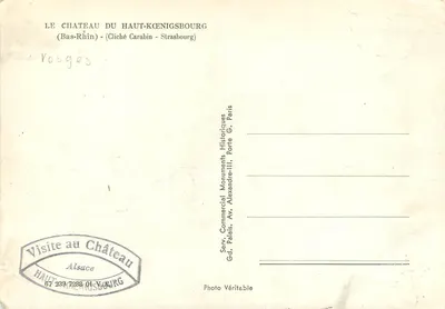 Zamek Haut-Kœnigsbourg — Alzacja — Cliché Carabin, Strażburg — Rewers