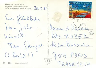 Wintergrüsse aus Tirol — paysages et activités hivernales — Tiroler Kunstverlag Chizau — Verso