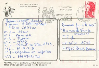 Hut met stroofoor — Pays de Monts, Vendée — Artaud Frères — Achterkant