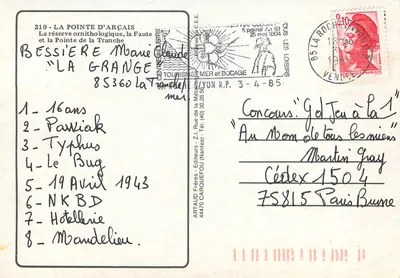 A Ponta de Arcais — A reserva ornitológica, a Faute e a Ponta da Tranche — Artaud Frères, Editores (Nantes) — Verso