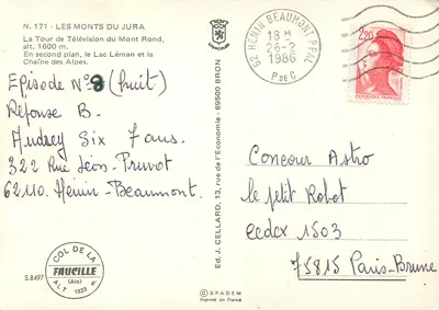 Mont Rond — Television Tower — Ed. J. Cellard, No. 171 — Back