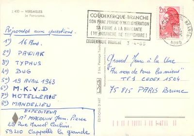 Versailles — Het Panorama — Éditions d'Art — Achterkant