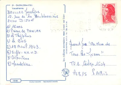 Dijon — Luchtfoto — Le Éditions Nivernaises — Achterkant