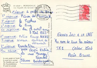 Bordeaux — Vista panorâmica dos monumentos — Editor Elée, n° 4948 — Verso