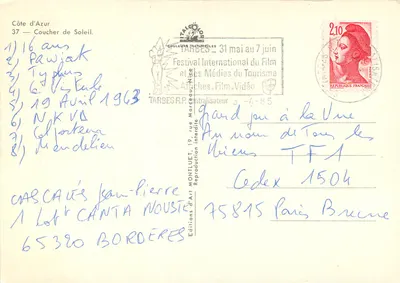 Côte d'Azur — zachód słońca — Wydawnictwo Sztuki Montluet — Rewers