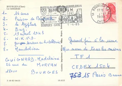 Bourges — Katedra — Pięć — Rewers